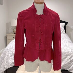 White House Black Market Velvety Red Blazer